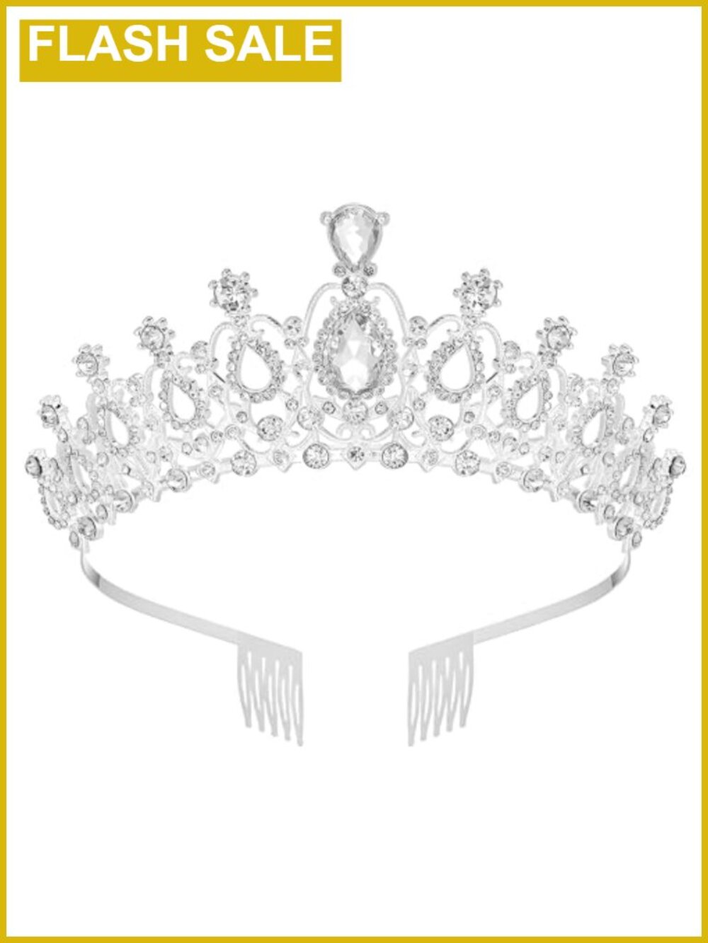 Rhinestone Crystal Tiara Crown Gold Finish Headband